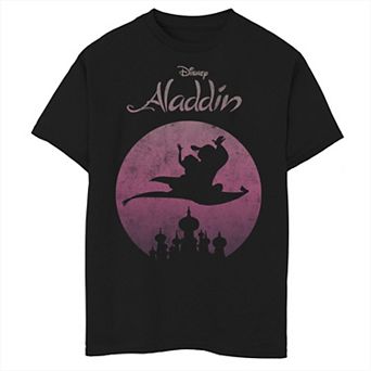 Disney's Aladdin Boys 8-20 & Jasmine Silouhette Over Agrabah Vintage Graphic Tee