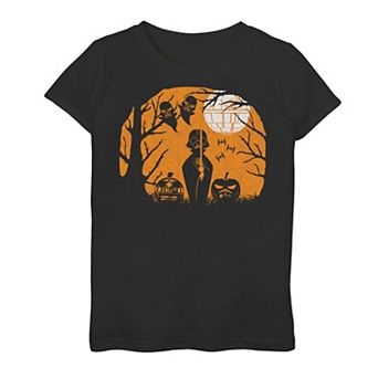 Girls 7-16 Star Wars Halloween Darth Vader Death Star Silhouette Graphic Tee