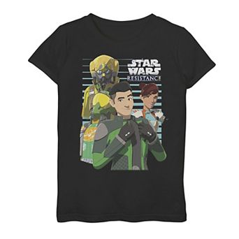 Girls 7-16 Star Wars Resistance Pilot Group Shot B1 Graphic Tee