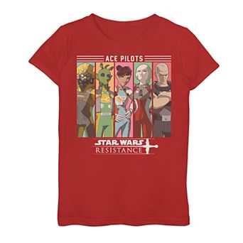Girls 7-16 Star Wars Resistance Ace Pilots Box Up Graphic Tee