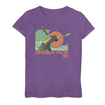 Girls 7-16 Star Wars Resistance Green Ace Animation Graphic Tee