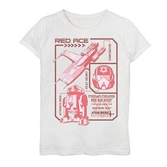 Girls 7-16 Star Wars Freya Red Ace Schematic Poster Graphic Tee