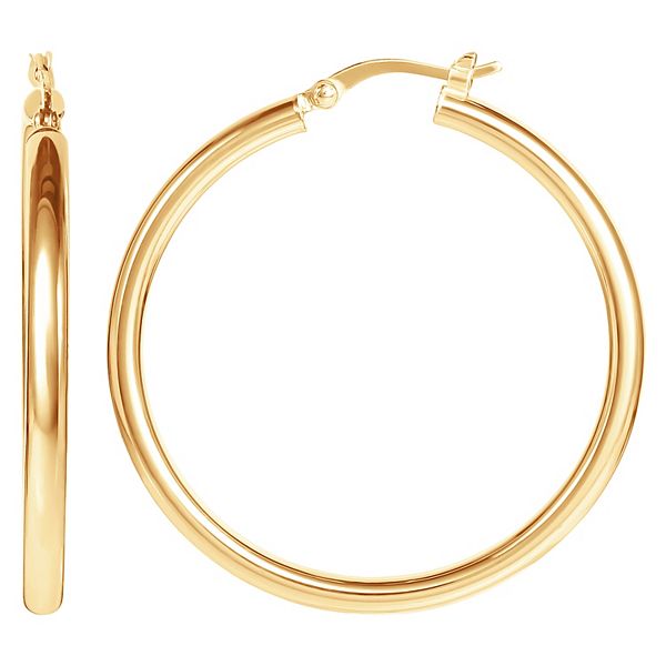 Silver Classics 18k Gold Over Silver 1.5 in. Hoop Earrings