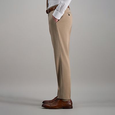 slim fit dress slacks Haggar Premium Comfort Melange Twill Dress Pants in Light Grey main image 1