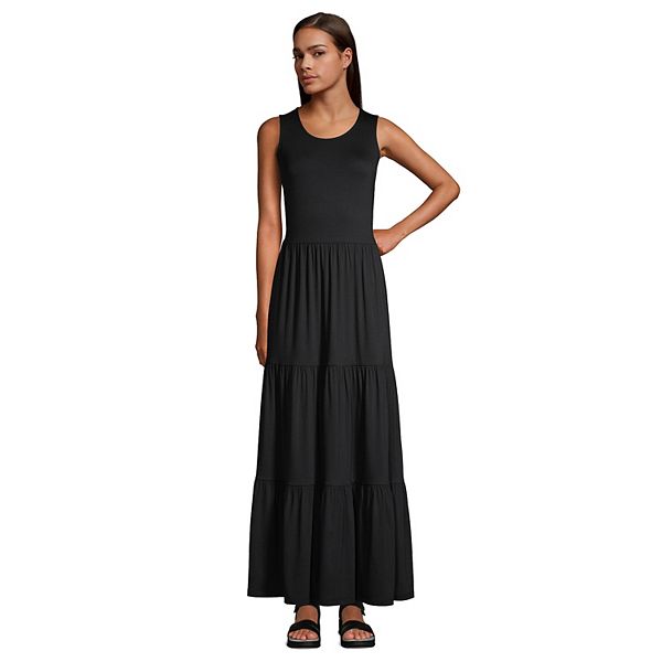 Petite Lands' End Sleeveless Tiered Maxi Dress