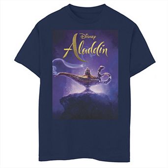 Disney's Aladdin Boys 8-20 Poster Logo Genie Lamp Graphic Tee