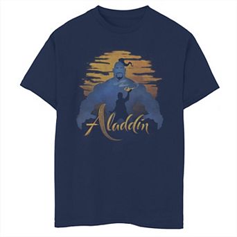 Disney's Aladdin Live Action Boys 8-20 Genie & Aladdin Sunset Silhouette Graphic Tee