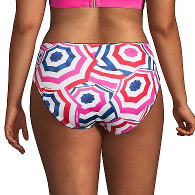 Plus Size Lands' End Piped-Trim UPF 50 Bikini Swim Bottoms