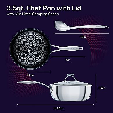 Circulon SteelShield C-Series 3-pc. Tri-Ply Clad Nonstick Chef Pan & Cooking Utensil Set