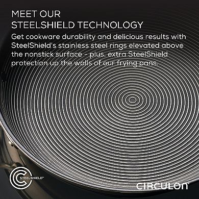 Circulon SteelShield C-Series 10-pc. Tri-Ply Clad Nonstick Cookware Plus Bonus Utensil Set
