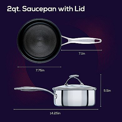 Circulon SteelShield C-Series 2-qt. Tri-Ply Clad Nonstick Saucepan with Lid