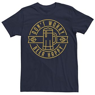 Big & Tall Don't Worry Beer Happy Circle Tee