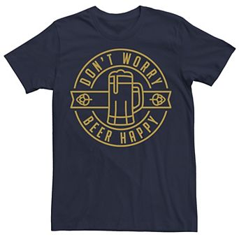 Big & Tall Don't Worry Beer Happy Circle Tee