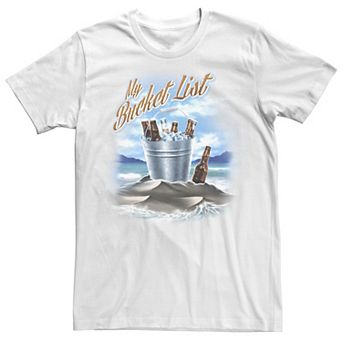 Big & Tall My Bucket List Beer Bottle Beach Vacation Tee