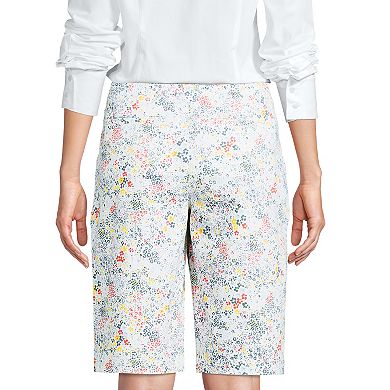 Petite Lands' End Midrise Pull-On Twill Bermuda Shorts