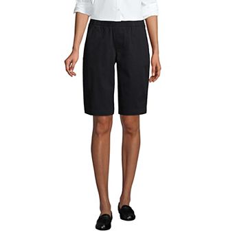 Petite Lands' End Midrise Pull-On Twill Bermuda Shorts