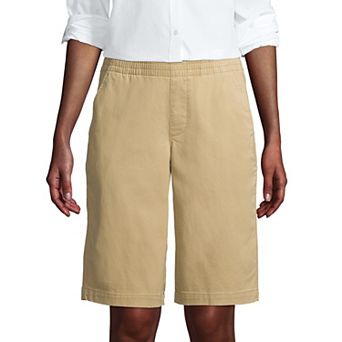 Petite Lands' End Midrise Pull-On Twill Bermuda Shorts