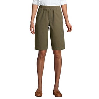 Petite Lands' End Midrise Pull-On Twill Bermuda Shorts