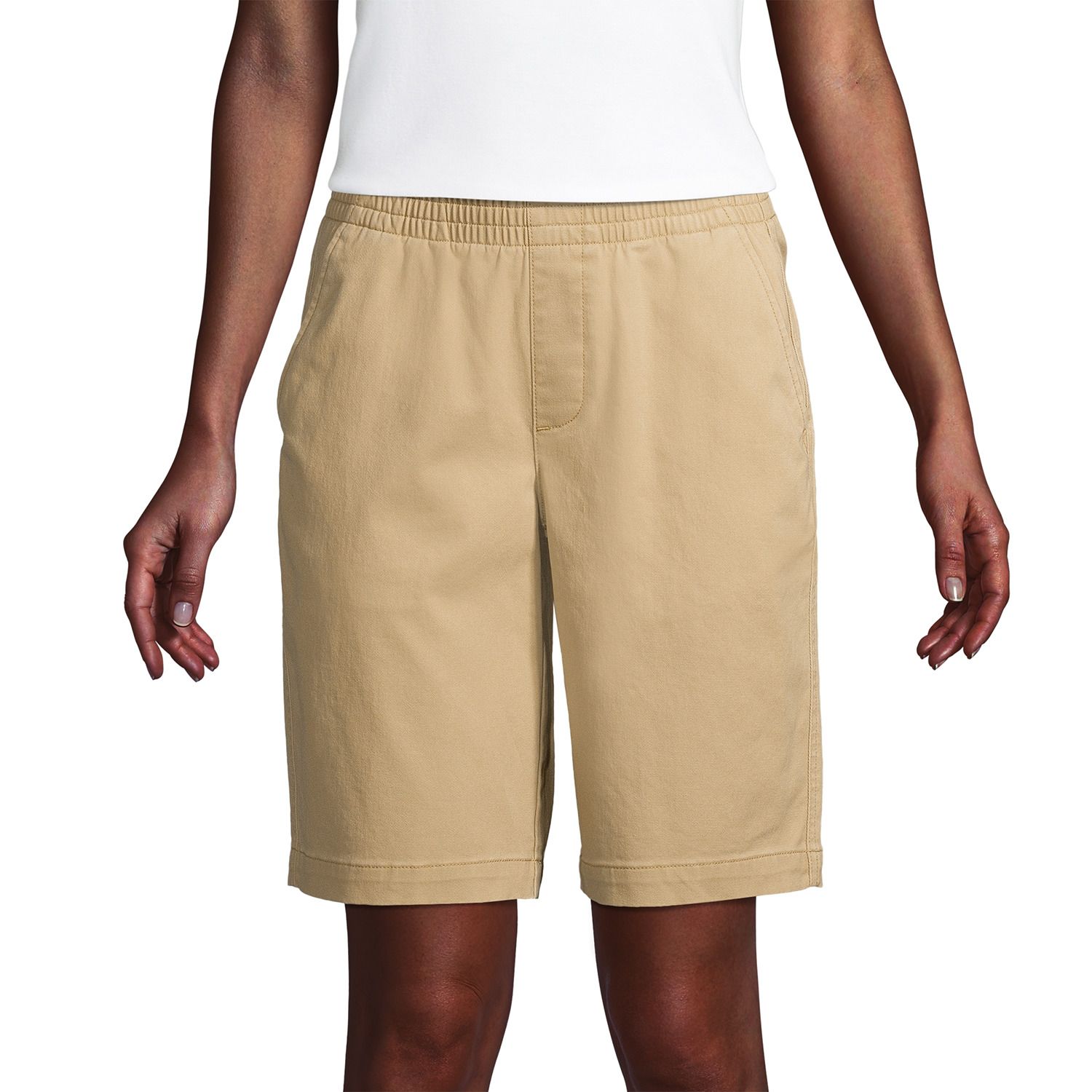 Image for Lands' End Petite Pull-On Chino Bermuda Shorts at Kohl's.