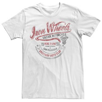 Big & Tall Iron Wheels Speedway Moto Club Vintage Tee