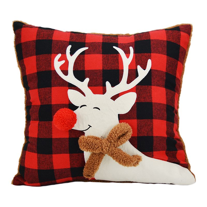 Donna Sharp Christmas Lodge Reindeer Pillow, Multicolor, Fits All
