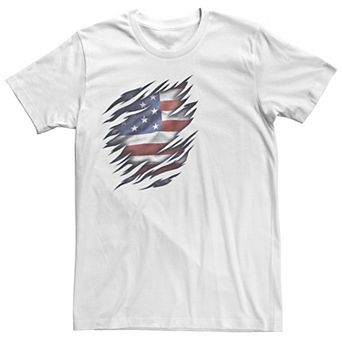 Big & Tall Ripped American Flag Patriotic Tee