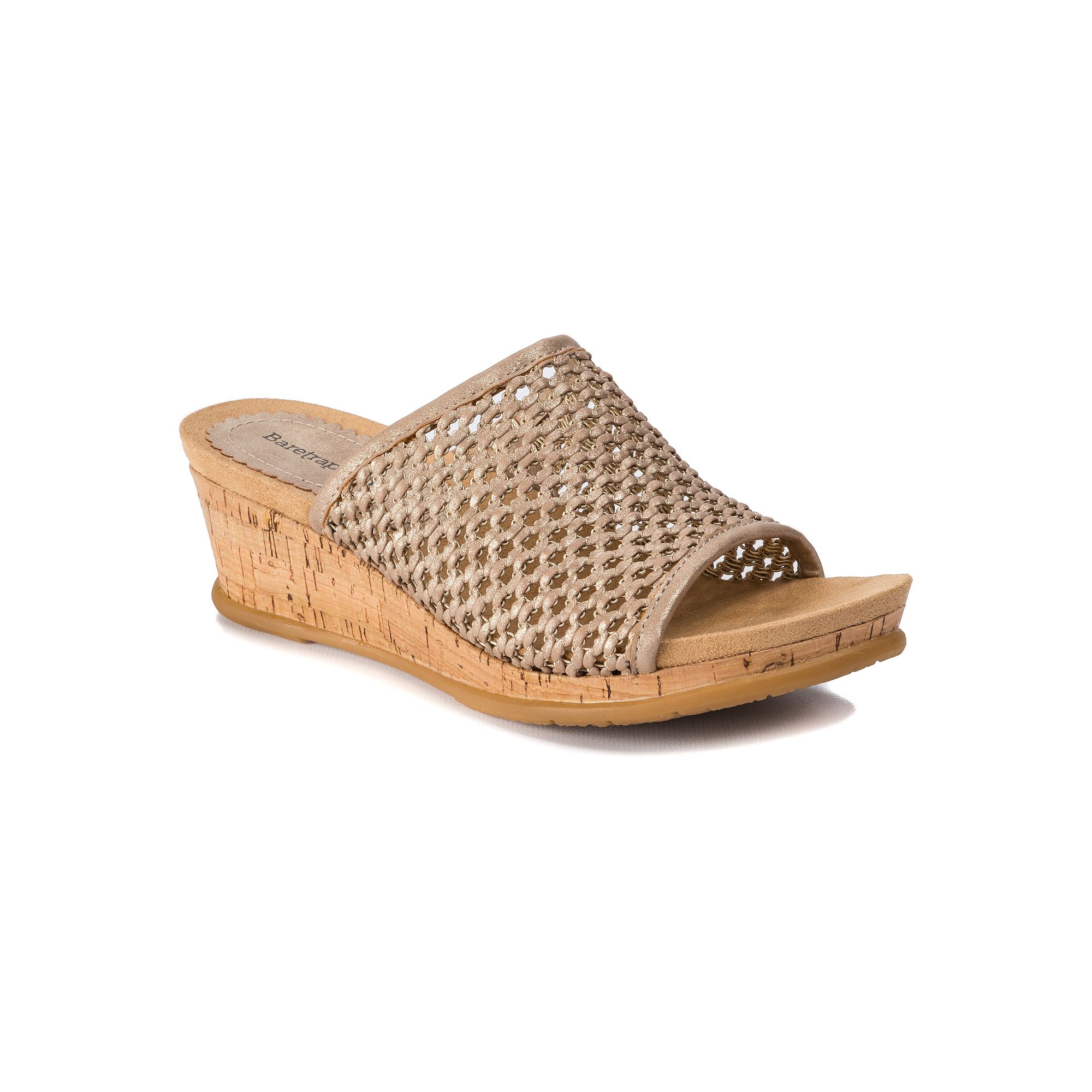 Baretraps Flossey Womens Wedge Sandals, Size: 7 Wide, Soft Gold