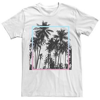 Big & Tall Paradise Palm Trees Gradient Box Design Tee