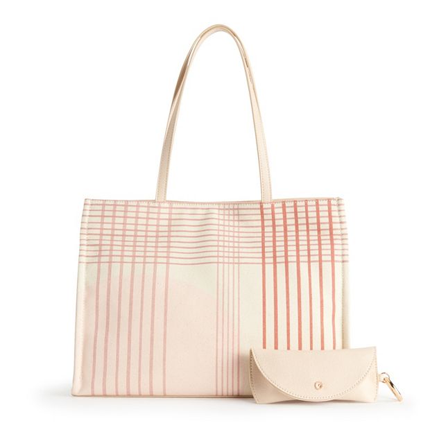 LC Lauren Conrad 2-Piece Market Tote Bag & Sunglass Case Set