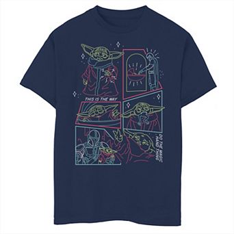 Boys 8-20 Star Wars: The Mandalorian & The Child aka Baby Yoda Line Art Graphic Tee