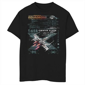 Boys 6-20 Star Wars: Squadrons T-65N Fighter Class Schematic Graphic Tee