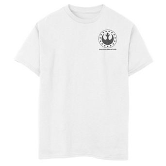 Boys 6-20 Star Wars: Squadrons Rebel Pilots Wanted Left Chest Graphic Tee