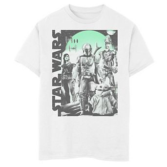 Boys 6-20 Star Wars: The Mandalorian Green Sun Group Shot Graphic Tee