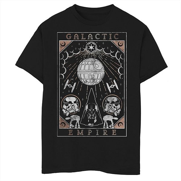 Boys 8 20 Star Wars Galactic Empire Death Star Poster Graphic Tee 4411