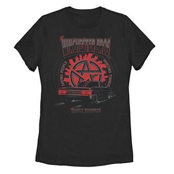 Juniors' Supernatural Winchester Bros Collage Tee