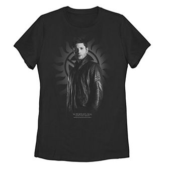 Juniors' Supernatural Dean Greyscale Poster Tee