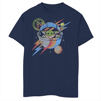Boys 8-20 Star Wars: The Mandalorian The Child aka Baby Yoda Retro Lightning Graphic Tee