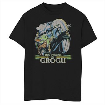 Boys 6-20 Star Wars: The Mandalorian & The Child aka Baby Yoda His Name Is Grogu Graphic Tee