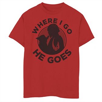Boys 8-20 Star Wars The Mandalorian Where I Go He Goes Silhouette Graphic Tee