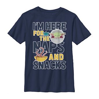Boys 8-20 Star Wars: The Mandalorian I'm Here For The Naps & Snacks Graphic Tee