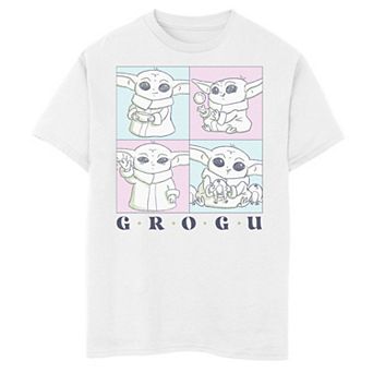 Boys 6-20 Star Wars: The Mandalorian Grogu Cute Pastel Box Up Graphic Tee