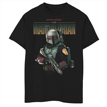 Boys 8-20 Star Wars: The Mandalorian Boba Fett Logo Portrait R15 Graphic Tee