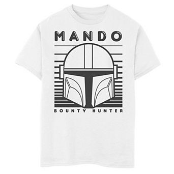 Boys 8-20 Star Wars The Mandalorian Mando 1 Color Big face Graphic Tee