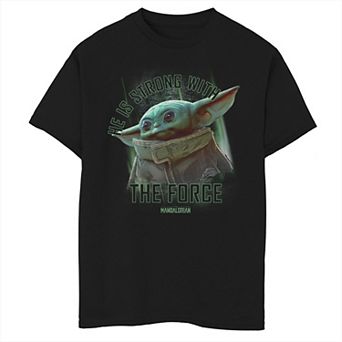 Boys 6-20 Star Wars: The Mandalorian Grogu He Is Strong With The Force Graphic Tee