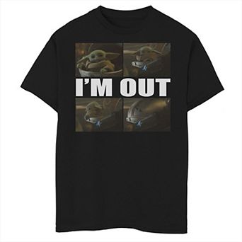 Boys 6-20 Star Wars: The Mandalorian The Child aka Baby Yoda I'm Out Panels Graphic Tee