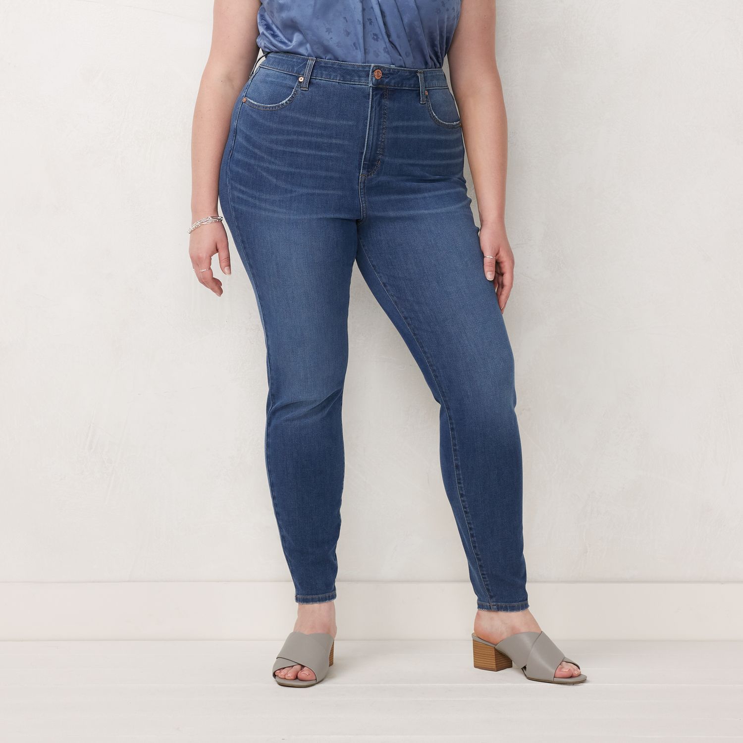 Image for LC Lauren Conrad Plus Size High-Waisted Super Skinny Jeans at Kohl's.