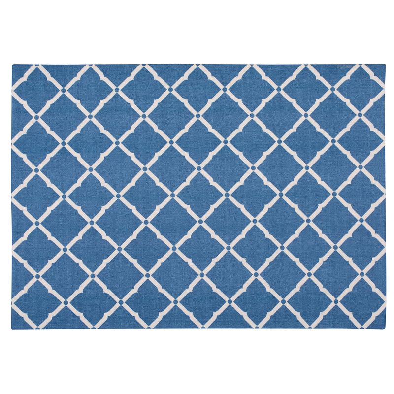 Nourison Home & Garden Diamond Lattice Indoor Outdoor Rug, Blue, 8X11 Ft