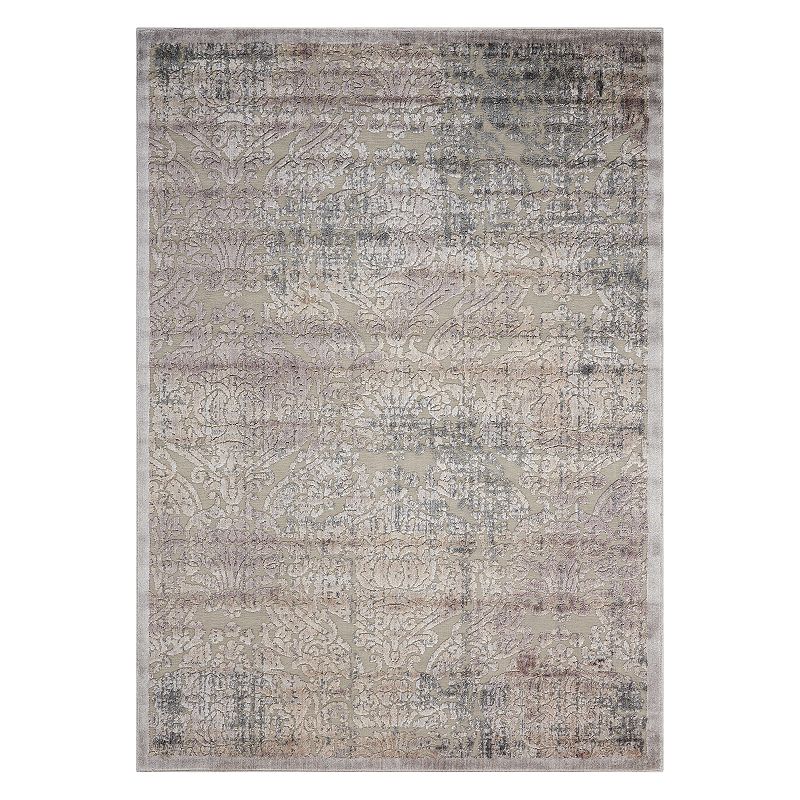 Nourison Graphic Illusions Mosaic Rug, Med Grey, 5Ft Rnd
