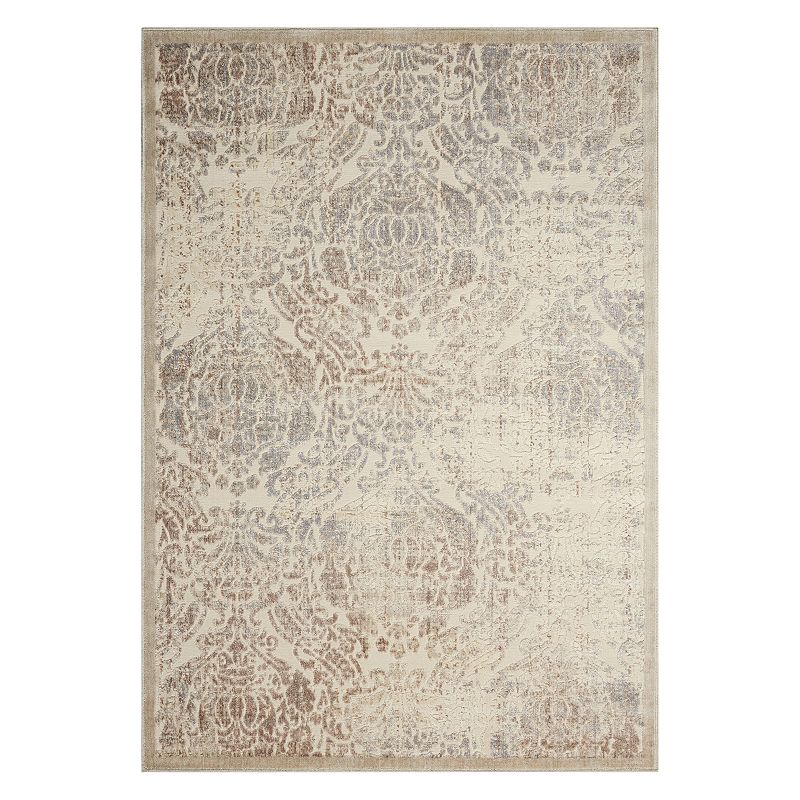 Nourison Graphic Illusions Mosaic Rug, White, 6.5X9.5 Ft