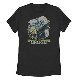 Juniors' Star Wars: The Mandalorian & The Child His Name Is Grogu Tee